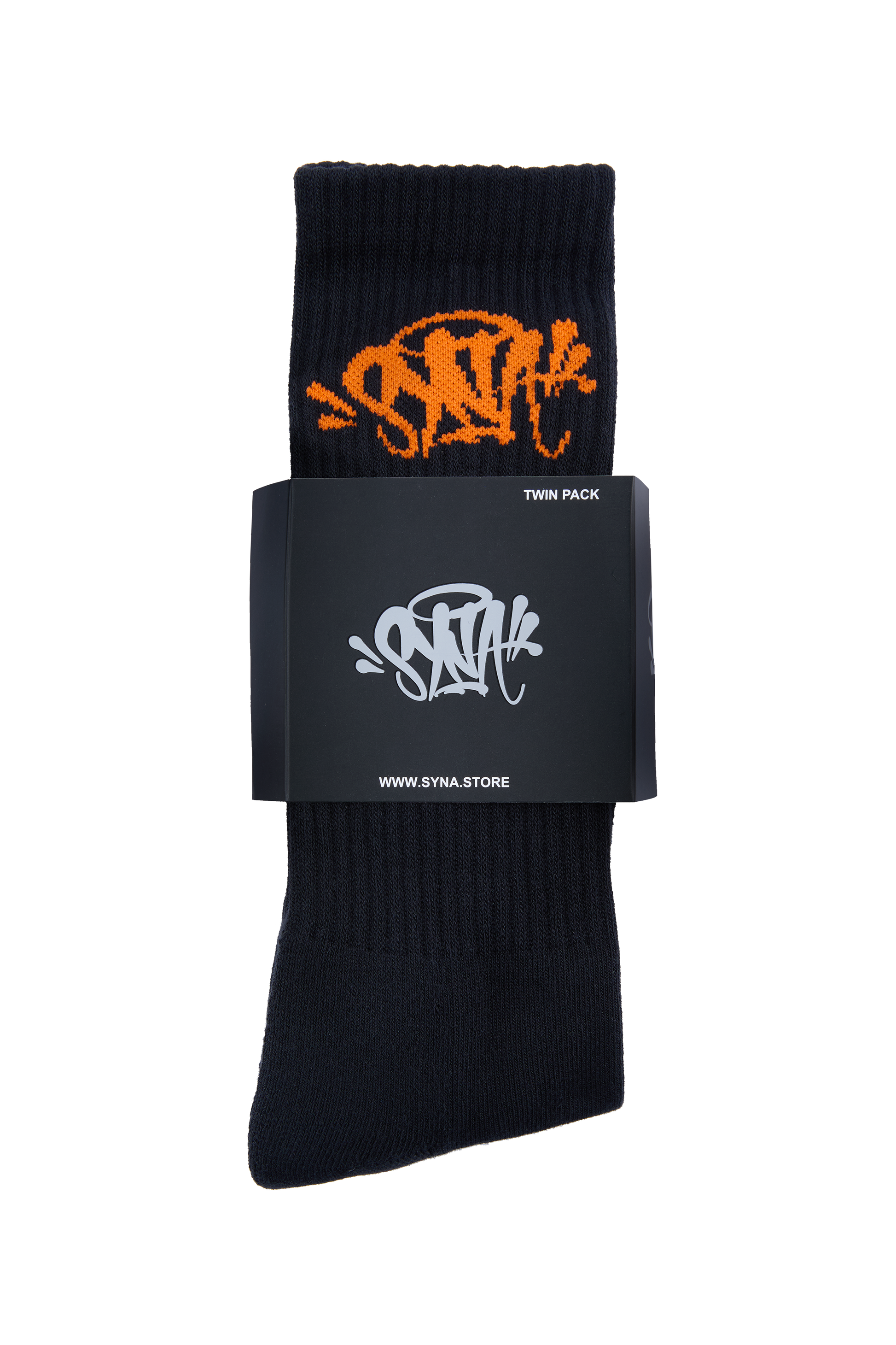 SYNA 2 PACK SOCK - BLACK/ORANGE – Syna World