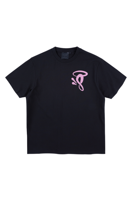 HALO 'S' PRINTED LOGO T-SHIRT BLACK/PINK
