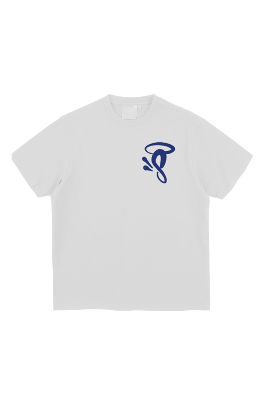 HALO 'S' PRINTED LOGO T-SHIRT WHITE/COBALT BLUE